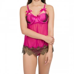 SET BODY FUCSIA Y PLUMAS...