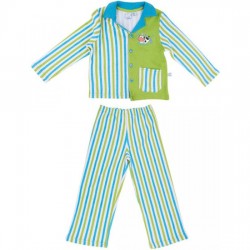 PIJAMA INFANTIL VERDE A RAYAS